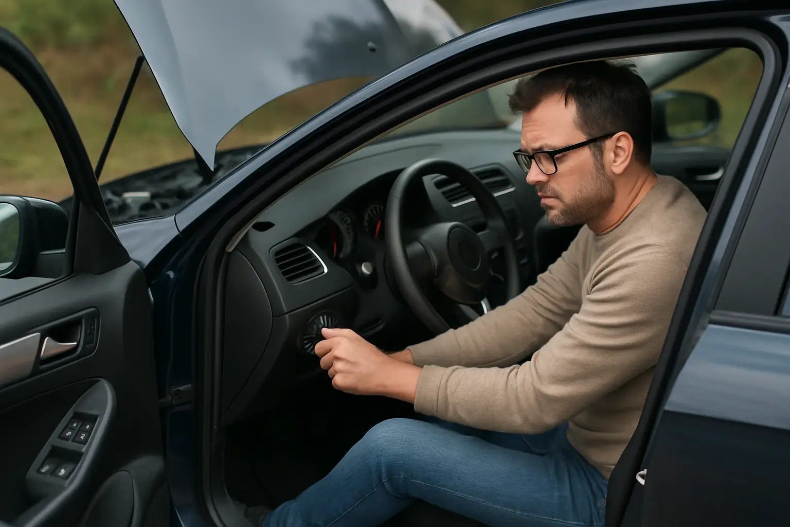 Por que o carro está falhando na partida?